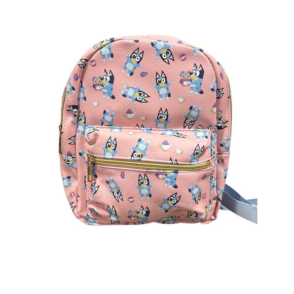 Bluey Kids Mini Pink Backpack With Adjustable Straps and Front Zipper Pocket - Picture 6 of 8